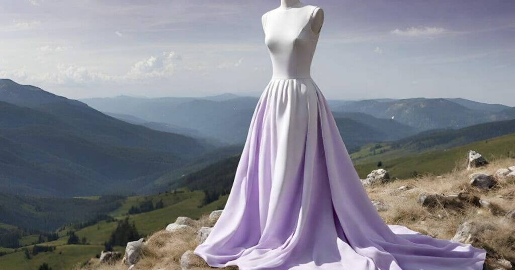 liliowo biala sukienka