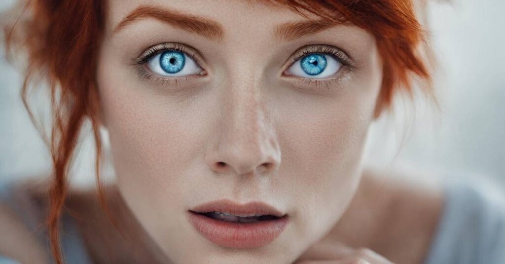 niebieskie oczy i rude wlosy