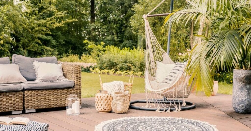 meble ogrodowe hamaki i poduchy