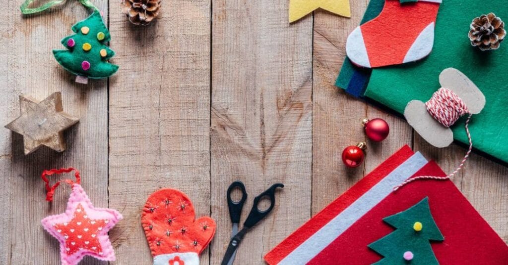 mis ze skrawkow filcowe ozdoby choinkowe