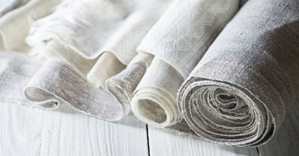 styl skandynawski tkanina len