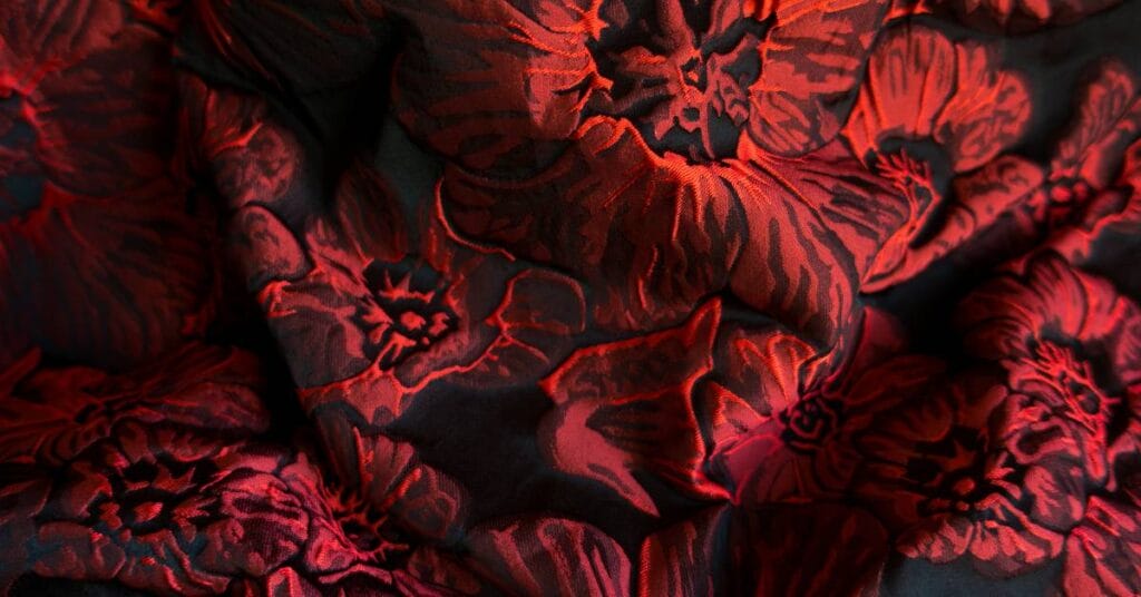 tkanina zakardowa kwieciste wzory