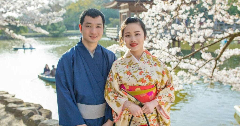 kimono kobieta i mezczyzna