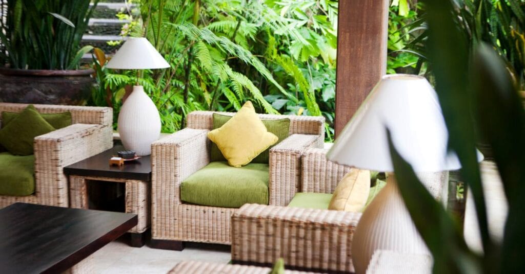 poduszki ogrodowe diy taras i wiklinowe meble