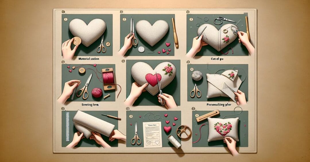 prezent na walentynki poduszka serce diy