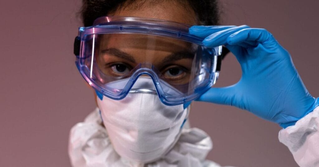 rekawice gogle i maski ochronne pralnia