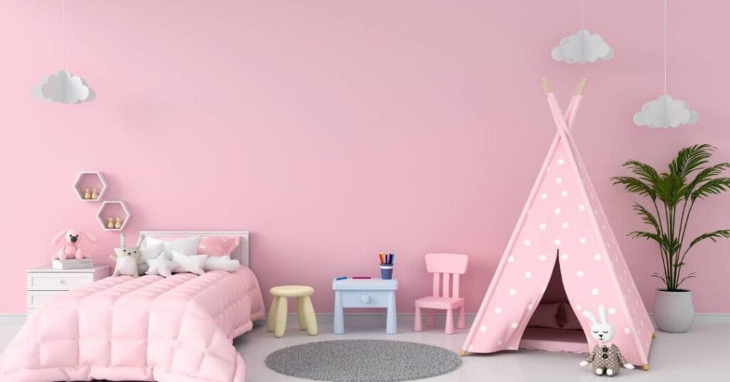 tipi dla dzieci w cukierkowym pokoju