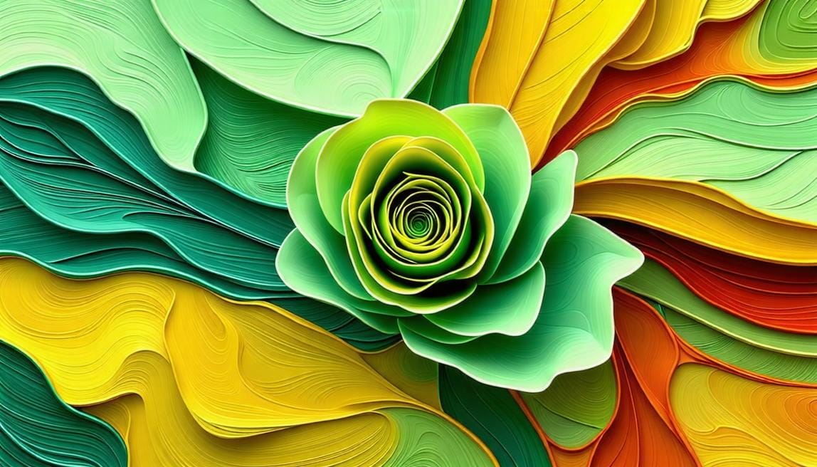 Środkowy zielony żółty